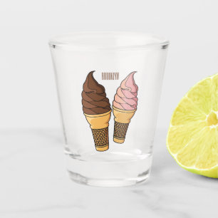 Vaso De Chupito Ilustración de dibujos animados de cono de helado