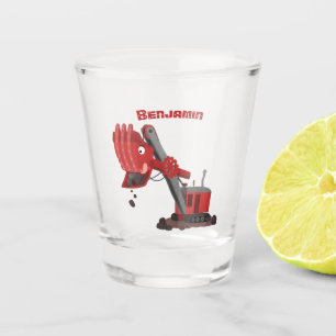 Vaso De Chupito Ilustración de dibujos animados de excavadora de v