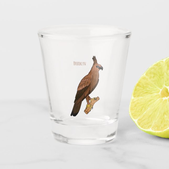 Vaso De Chupito Ilustración de dibujos animados del águila de Java (Anverso)
