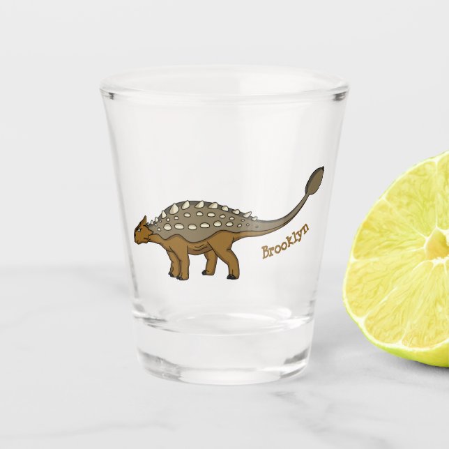 Vaso De Chupito Ilustracion de dinosaurios blindados de Ankylosaur (Anverso)