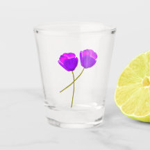 Ilustracion de dos flores moradas de amapola
