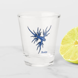 Vaso De Chupito Ilustracion de dragón azul