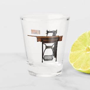 Vaso De Chupito Ilustracion de máquina de coser personalizado