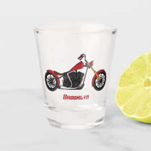 Vaso De Chupito Ilustracion de motocicleta estilo helicóptero