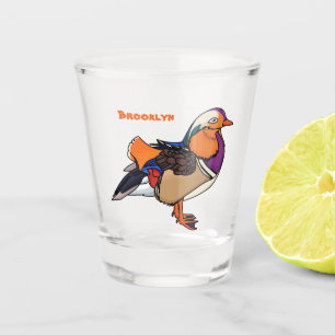 Vaso De Chupito Ilustracion de pato de mandarina colorida