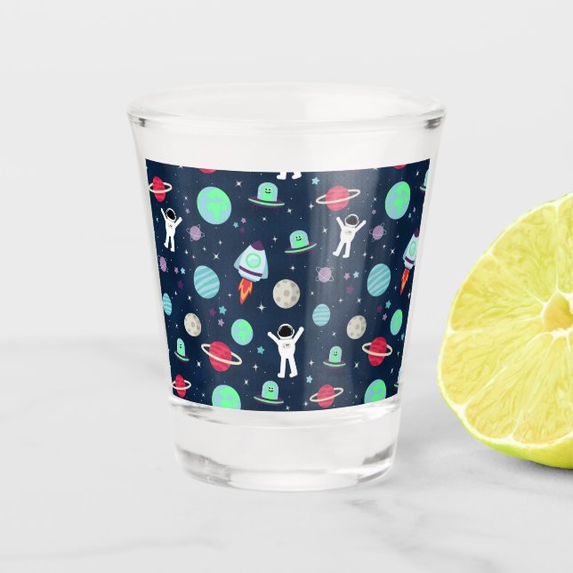 Vaso De Chupito Ilustracion de patrón de espacio (Anverso)