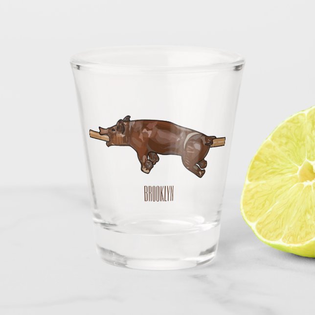 Vaso De Chupito Ilustracion de personalizado asado de cerdo / cerd (Anverso)
