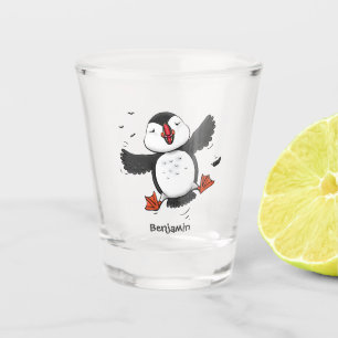 Vaso De Chupito Ilustracion de personalizado azul del ataúd flotan