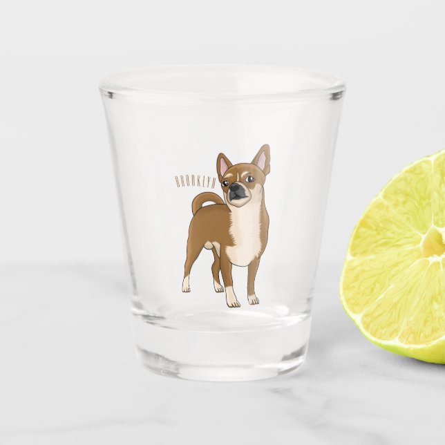 Vaso De Chupito Ilustracion de personalizado chihuahua (Anverso)
