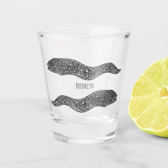 Vaso De Chupito Ilustracion de personalizado de anguila negra con  (Anverso)