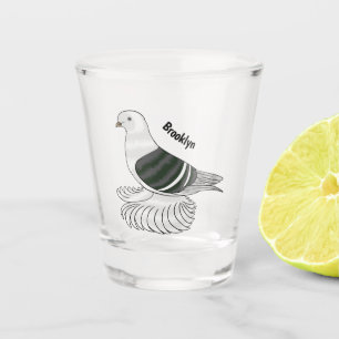 Vaso De Chupito Ilustracion de personalizado de ave de pichón Escu