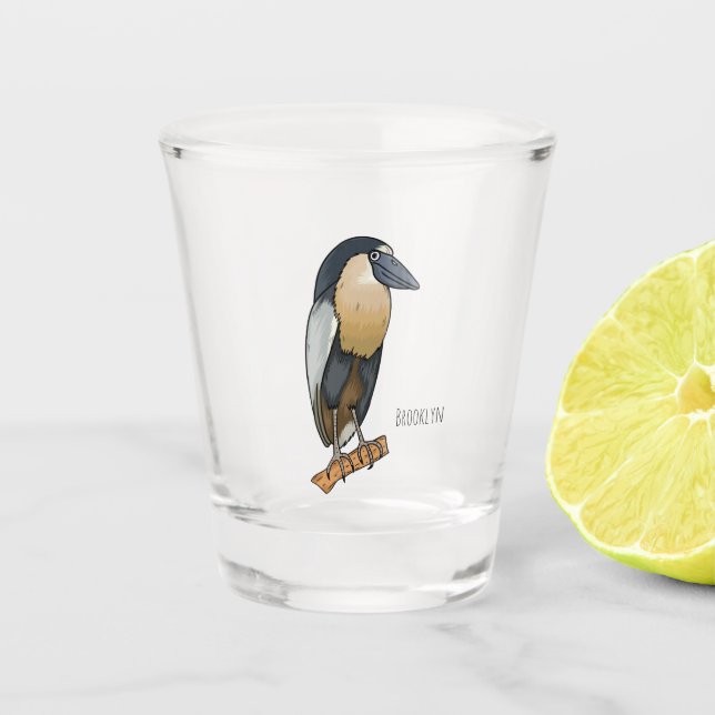 Vaso De Chupito Ilustracion de personalizado de aves de garza (Anverso)