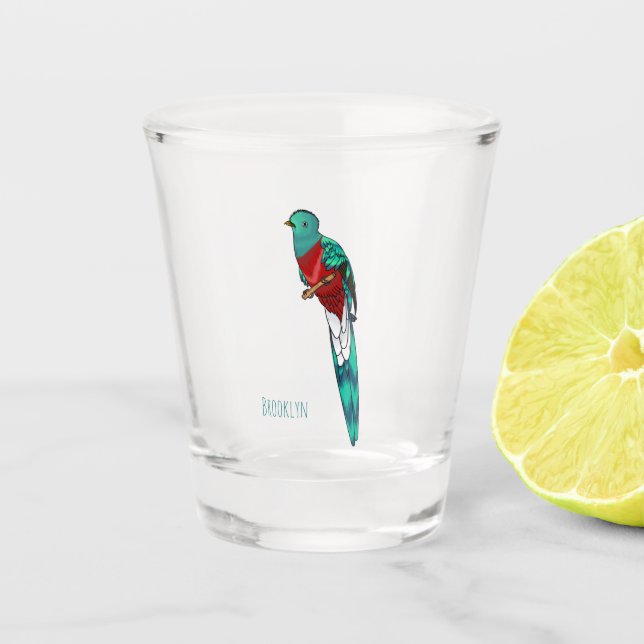 Vaso De Chupito Ilustracion de personalizado de aves quetzales res (Anverso)