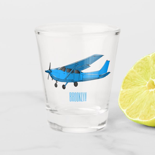 Vaso De Chupito Ilustracion de personalizado de aviones (Anverso)