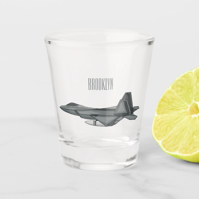 Vaso De Chupito Ilustracion de personalizado de aviones de combate (Anverso)
