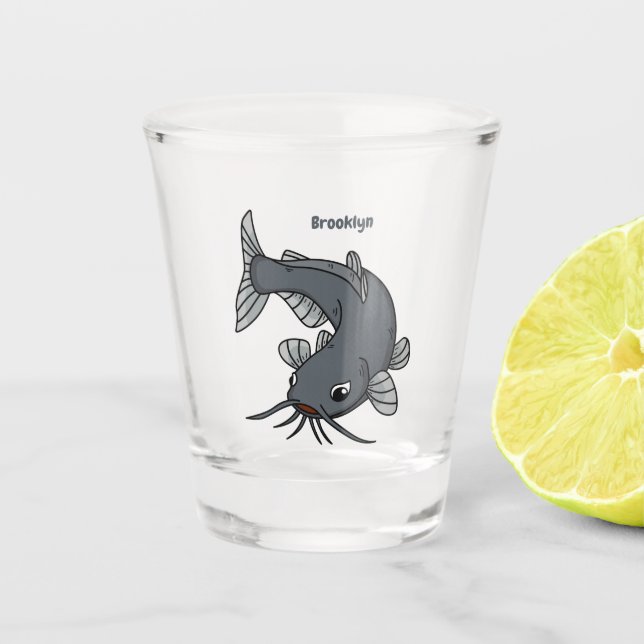 Vaso De Chupito Ilustracion de personalizado de bagre cúbico (Anverso)