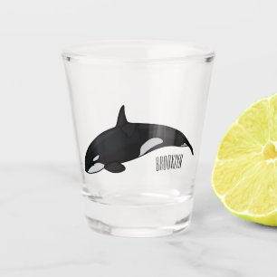 Vaso De Chupito Ilustracion de personalizado de ballenas asesina