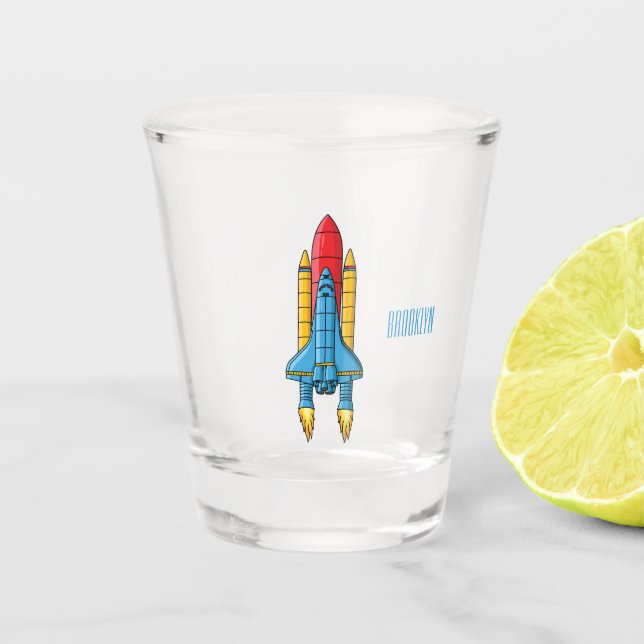 Vaso De Chupito Ilustracion de personalizado de buques de cohetes (Anverso)