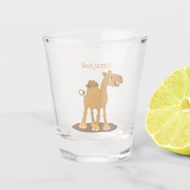 Vaso De Chupito Ilustracion de personalizado de camello alegre y s (Anverso)