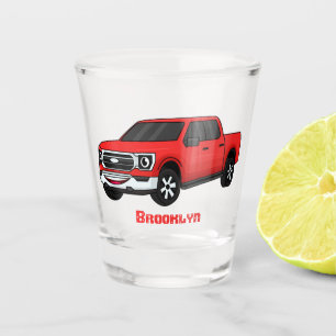 Vaso De Chupito Ilustracion de personalizado de camioneta roja