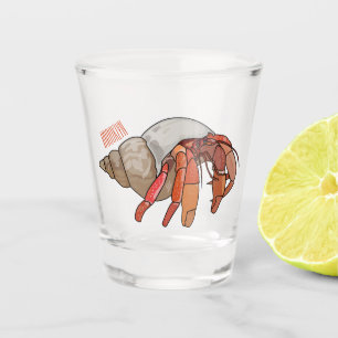 Vaso De Chupito Ilustracion de personalizado de cangrejo ermitaño