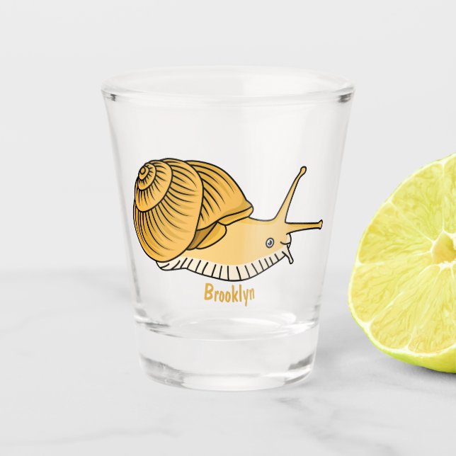 Vaso De Chupito Ilustracion de personalizado de caracol amarillo (Anverso)