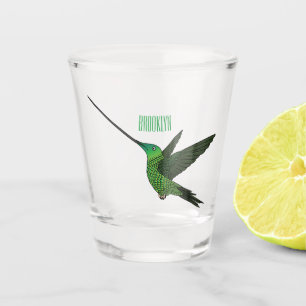 Vaso De Chupito Ilustracion de personalizado de colibrí con moto d