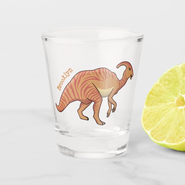 Vaso De Chupito Ilustracion de personalizado de dinosaurios de par (Anverso)