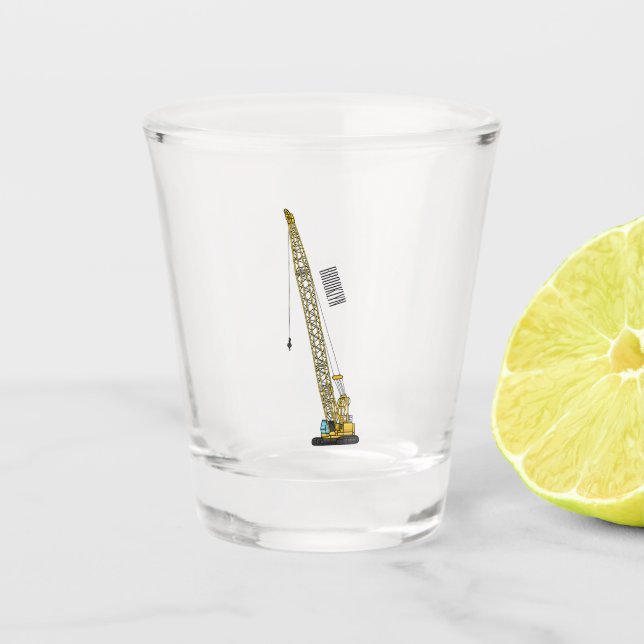 Vaso De Chupito Ilustracion de personalizado de excavadora Draglin (Anverso)