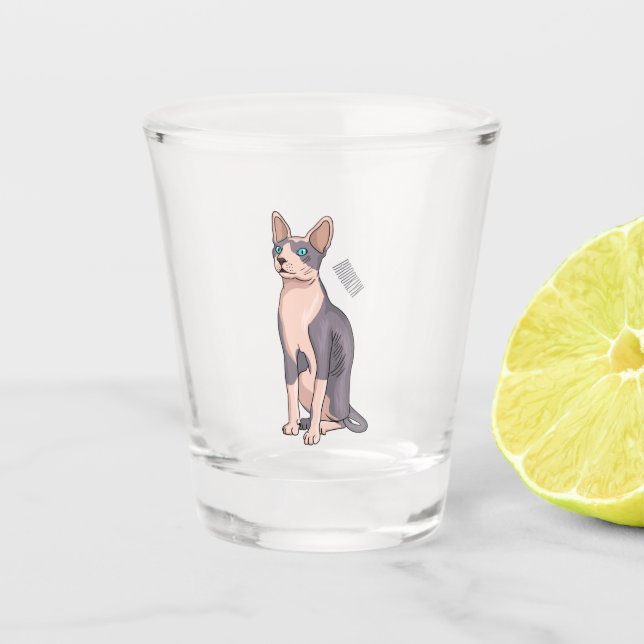 Vaso De Chupito Ilustracion de personalizado de gatos Sfinx (Anverso)