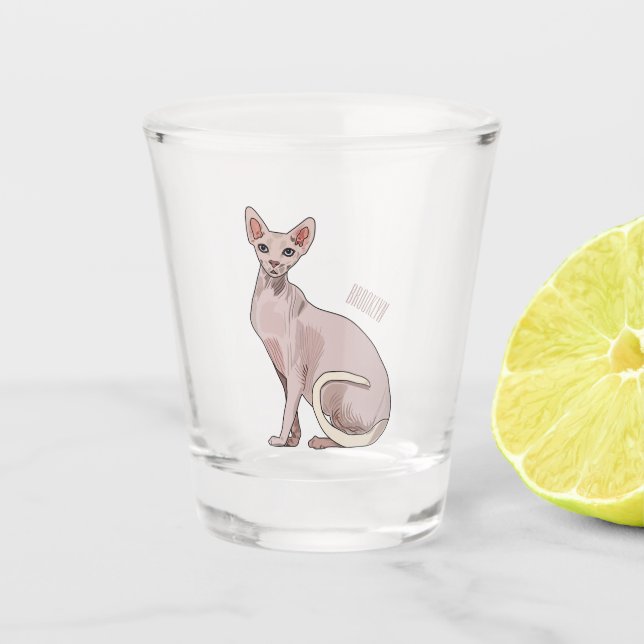 Vaso De Chupito Ilustracion de personalizado de gatos Sfinx (Anverso)