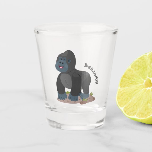 Vaso De Chupito Ilustracion de personalizado de gorila grande y fe (Anverso)