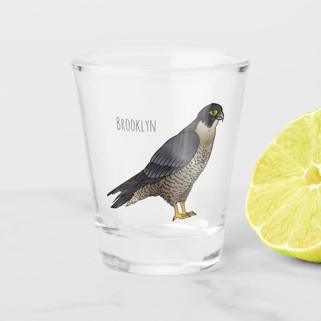 Vaso De Chupito Ilustracion de personalizado de halcón peregrino (Anverso)
