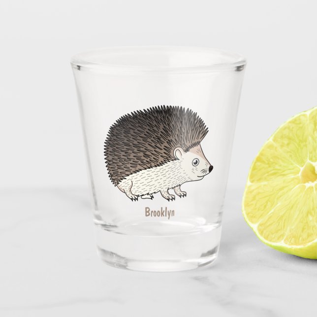 Vaso De Chupito Ilustracion de personalizado de hedgehog espinoso (Anverso)