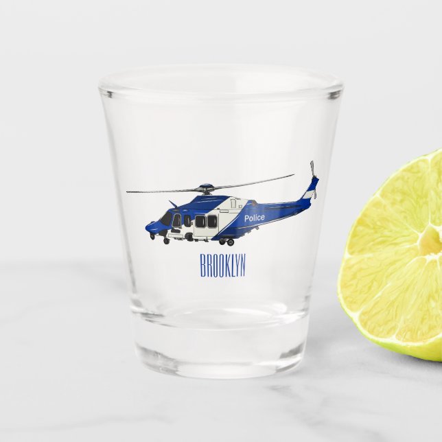 Vaso De Chupito Ilustracion de personalizado de helicópteros de la (Anverso)