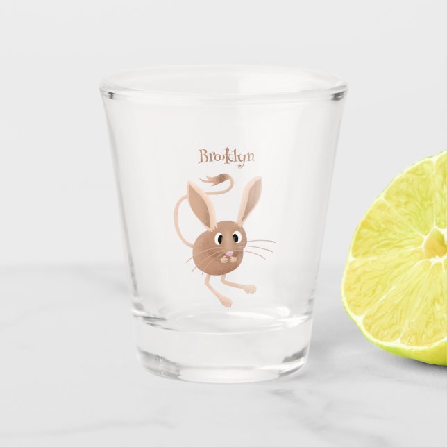 Vaso De Chupito Ilustracion de personalizado de jerboa larga y cor (Anverso)