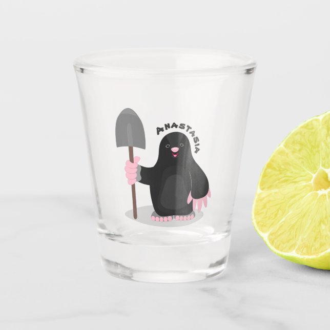 Vaso De Chupito Ilustracion de personalizado de lunar feliz (Anverso)