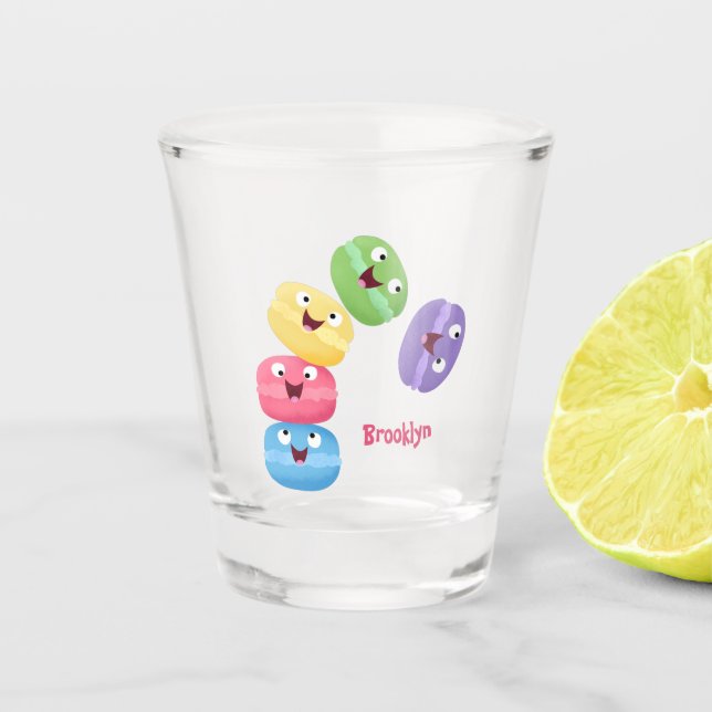 Vaso De Chupito Ilustracion de personalizado de macarons graciosos (Anverso)