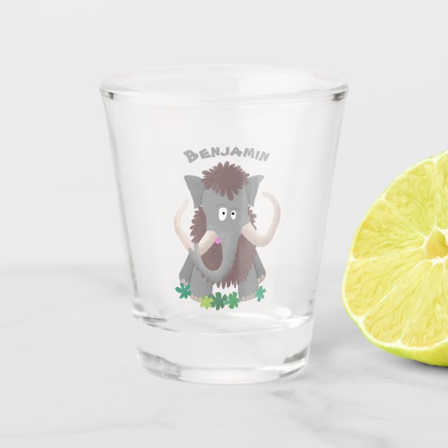 Vaso De Chupito Ilustracion de personalizado de mamut bobo gracios (Anverso)