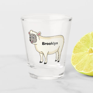 Vaso De Chupito Ilustracion de personalizado de ovejas alegres