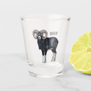 Vaso De Chupito Ilustracion de personalizado de ovino Mouflon