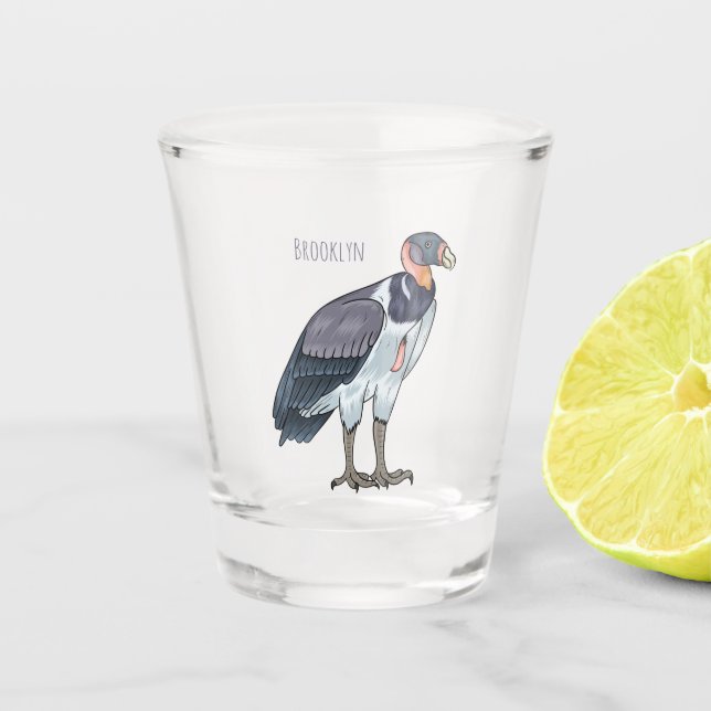 Vaso De Chupito Ilustracion de personalizado de pájaro buitre rey (Anverso)