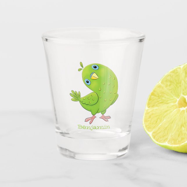 Vaso De Chupito Ilustracion de personalizado de paracaídas verde l (Anverso)