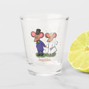 Vaso De Chupito Ilustracion de personalizado de pareja de ratones