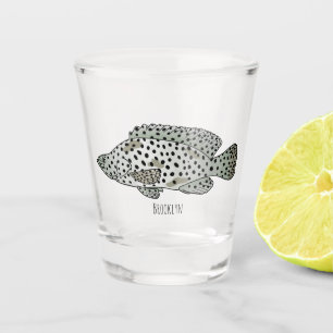 Vaso De Chupito Ilustracion de personalizado de peces de mero de j