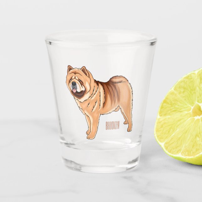 Vaso De Chupito Ilustracion de personalizado de perro Chow Chow (Anverso)