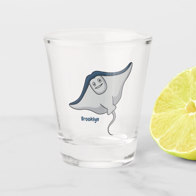 Vaso De Chupito Ilustracion de personalizado de pescado de Stingra (Anverso)
