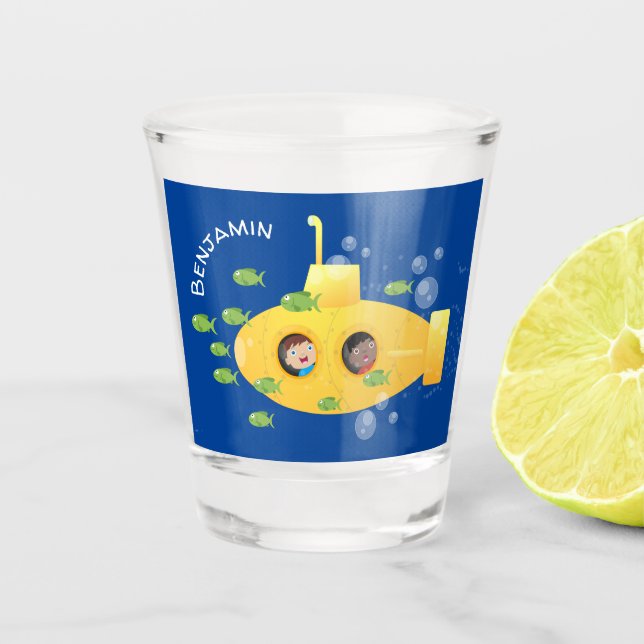 Vaso De Chupito Ilustracion de personalizado de pescado submarino  (Anverso)