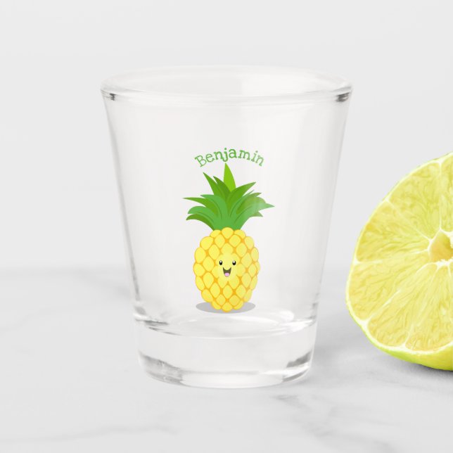 Vaso De Chupito Ilustracion de personalizado de piña cuta (Anverso)