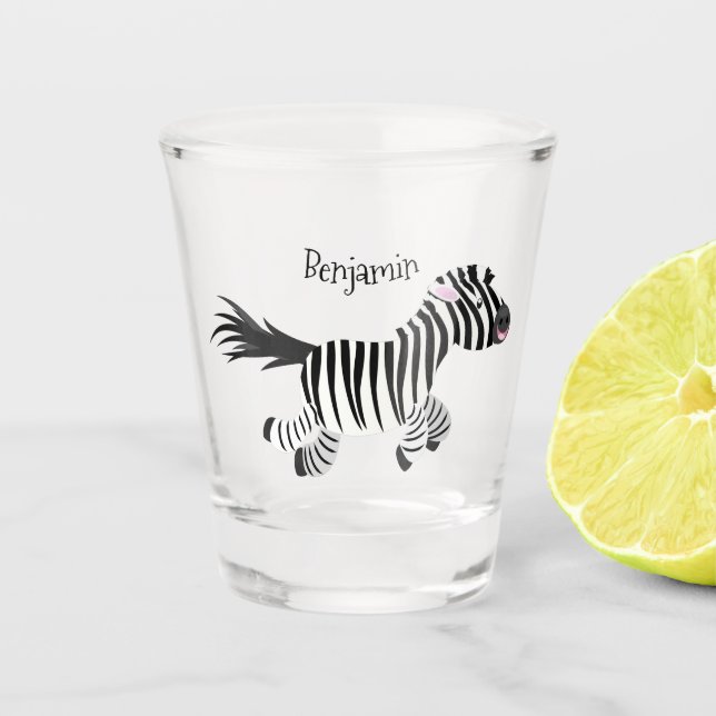 Vaso De Chupito Ilustracion de personalizado de zebra graciosa (Anverso)